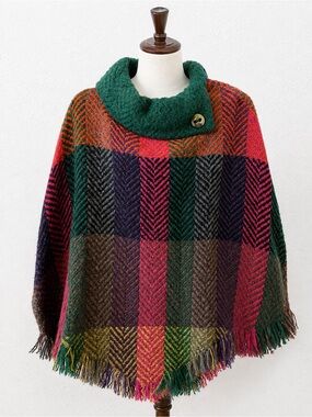John Branigan for Celtic Ranch Irish Wool Alpaca Poncho NWT